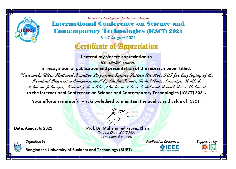 Certificate of Appreciation